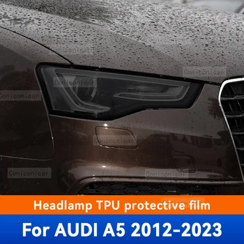 Pentru AUDI A5 2012-2023 2022 Farurilor Auto Negru Afumat TPU Film de Protecție Față de Lumină Tentă Schimba Culoarea Autocolant Accesorii