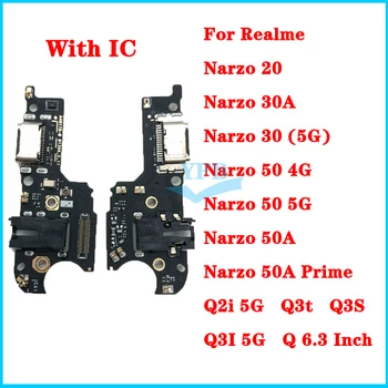 Pentru Realme Narzo 50 30 30A 50A Prim-5G 4G Q Q2i T3 Pro Q3t Q3S de Înaltă calitate Cu IC de Încărcare USB Placa de Andocare Port Cablu Flex