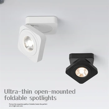 Piața Ultra-subțire Deschide-montat la fața Locului Lumina Pliabil pentru Unghiul de Rotație COB Nu Lumina Principala 5W 7W 10W LED Downlight Camera de zi Dormitor