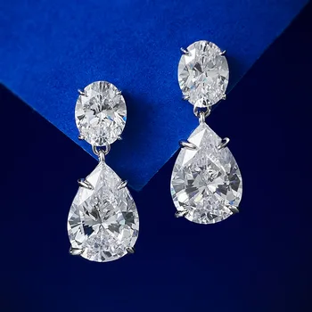 Picătură de apă 6ct Moissanite Diamant Legăna Cercei 100% Reale 925 Nunta de Argint Picătură Cercei pentru Femei Bijuterii Cadou