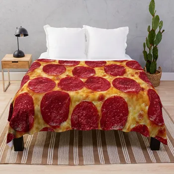 Pizza Arunca Pătură Pătură Mare Pufos Moale Pături Moi de Pluș Carouri Ecosez pe canapea