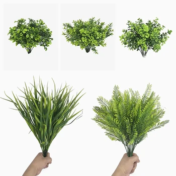 Plante Artificiale De Simulare Iarba Verde Frunze De Fals Plante Cu Flori De Plastic Ferigi Acasă Decor Masa Nunta Partry Decoruri