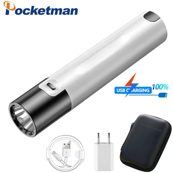 Pocketman Super Bright LED-uri Lanterna USB Reîncărcabilă Lanterne rezistent la apa Lanterna Lanternă Lanterne Tactice