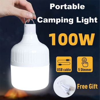 Portabil Camping LED Lumina USB Reîncărcabilă LED Bec de 20W 40W 80W 100W Lampă de Urgență Felinare Lumina LED-uri în aer liber Cort de Iluminat
