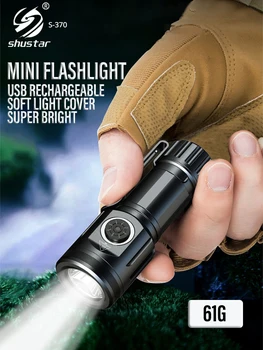 Portabil Mini LED Lanterna Camping Pescuit USB Reîncărcabilă Lanterna Breloc cu Lumina 5 Modul Lanterna Proiector Puternic, rezistent la apă