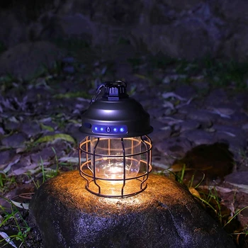 Portabile Lanterne Agățat Lampa Vintage din Metal 3 In 1 Soft/Cald/Natura Lumini LED-Cort de Lumină Reîncărcabilă în aer liber Camping Lantern