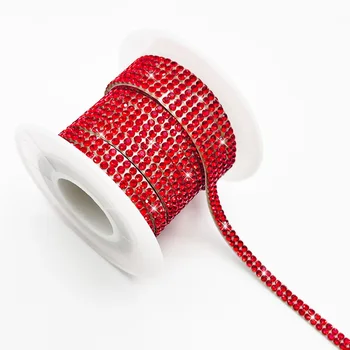 Practic Benzi Decorative Autocolant Panglică 4mm*4.5 M Accesorii Bling Diamant DIY de Înaltă Calitate Multifuncțional Roșu