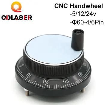 QDLASER Negru CNC Pulser roata de mână 5/12/24V 4/6pini Puls 100 Manual Generator de Impulsuri Tangan Roda Mesin CNC 60 Mm Rotary Encoder