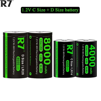 R7 Brand 1.2 V NI-MH, C, D-acumulator R14 C Dimensiune 4000mAh Tip D 8000mAh baterie R20 pentru aragaz pe Gaz incalzitor de Apa