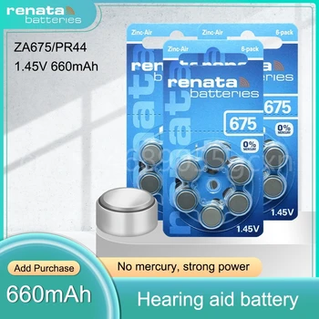 Renata A675 auditive Baterie de Înaltă Performanță auditiv Baterii 675A 675 A675 PR44 Pentru aparat auditiv Aluat