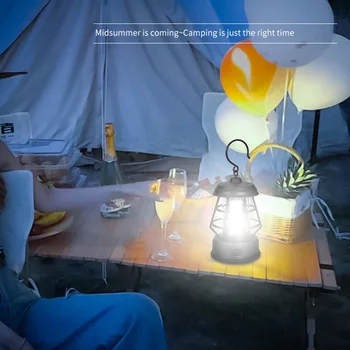 Rezistent la apa Portabil Camping Lanternă cu Baterii Cort Lumina de Călătorie cu Cârlig de Metal, Echipament de Camping Lanterna Super-Luminos