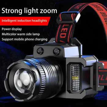 Reîncărcabilă Far 2000mah Lanterna Super-Luminos Lumina T51 Inducție Faruri LED rezistent la apa Camping Mobile Power Bank Intermitent