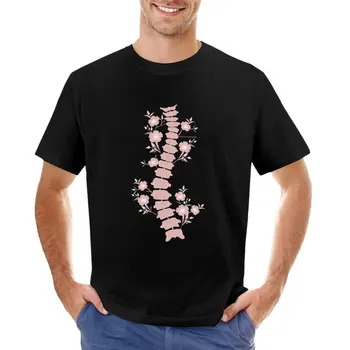 Roz Scolioza coloanei Vertebrale Florale Tricou tricouri uscare rapidă tricou simplu alb t shirt barbati