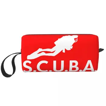 S. C. U. B. A. de Călătorie Sac de Cosmetice pentru Femei Scuba Diving articole de Toaletă Machiaj Organizator Lady Beauty Pungi de Depozitare Dopp Kit Cutie de Caz