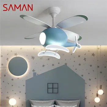 SAMAN Copii Ventilator de Tavan Lumina Nordic Fan Lumină Personalizate Creativ a CONDUS Restaurant Dormitor Studiu Cu Lumina Ventilator de Tavan