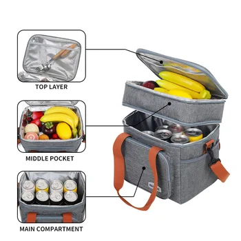 Saci De Umăr Lunchbag Cooler Portabil Prânz Rezistent La Apa De Alimentare Izolate Sac Termic De Picnic Durabil Box-Office Caz De Răcire Curea