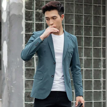 Sacou barbati Om de Vara Primavara Toamna Slim Fit de Afaceri de Moda Casual Sacou Pentru Bărbați Costume de Stil coreean Mens Verde Nou