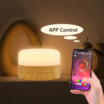 Smart Lumina de Noapte APP Bluetooth de Control Lampă de Noapte USB Estompat RGB Cameră Noptiera Felinar Portabil Dormitor Copil Lampă de Masă Decor
