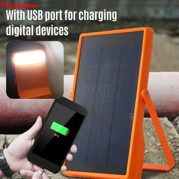 Solar portabil Lumina de Lucru USB Reîncărcabilă în aer liber Panou Solar de Ieșire de Urgență Lumina Impermeabil Power Bank Camping Lumină de Inundații