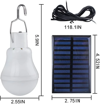 Solare LED Bec Lumina Impermeabil în aer liber 5V USB Acuzat Agățat de Urgență lumina Soarelui Alimentat Lampă Portabilă Puternic Interior Casa