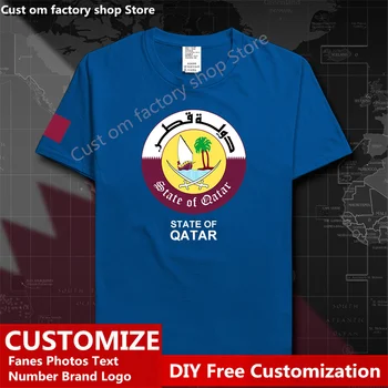 Statul Qatar Bumbac tricou Tricou Personalizat Fanii DIY Numărul de Numele LOGO Tricou de Moda High Street Hip Hop Liber Casual T-shirt