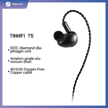 TINHIFI T5 HIFI cu Fir de cel Mai bun În Ureche tamisa. receptionat. Căști Monitor 10mm DOC Driver Bass Muzica Căști cu Detasabila 0.78 mm 2pin Cablu