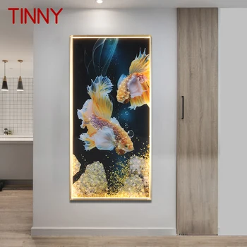 TINNY Lampă de Perete Contemporane Creative Pește de Aur dau CONDUS Sconces Dreptunghi Murală Lumina Pentru Acasă