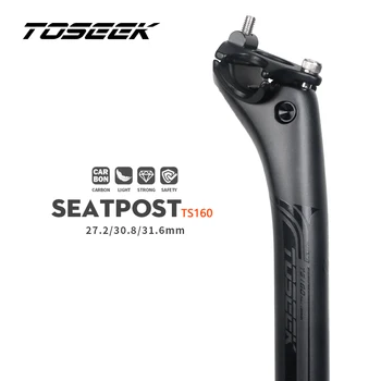 TOSEEK Carbon Seatpost 27.2/30.8/31.6 mm Negru Mat MTB/Road Bike Seat Post Lungime 400mm Seat Tube Piese de Bicicletă
