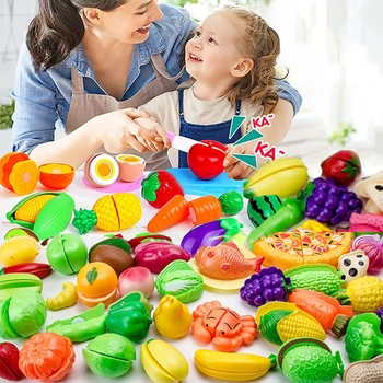 Taie Fructe și Legume Pizza Jucarii pentru Copii de Clasificare Recunoașterea Cognitive Jucării Joc Casa de Copii de Tăiat Fructe de Bucatarie Set de Jucării
