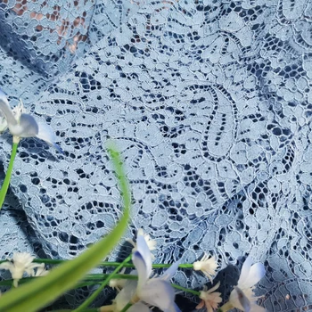 Tesatura dantela La Metru pentru Rochii de Mireasa Costum de Bricolaj de Vară Cusut Subțire Hollow-out tridimensional Grele de Fir Albastru Simplu