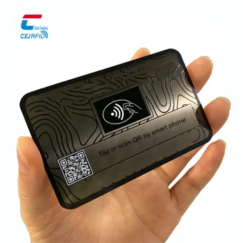 Tipărit 215/216 Nfc Smart Carduri Blank ,Personalizate De Imprimare Negru Mat Metal Cărți De Vizită Nfc Cu Ambalaj