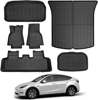 Toate Vreme Mat Etaj 6 buc Fata Spate Cargo Liner Mat Impermeabil Anti-Alunecare Mat Etaj se Potrivi Personalizat pentru Tesla Model Y
