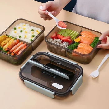 Transparent Cutie de Prânz Pentru Copii de Depozitare a Alimentelor Containere Cu Capace etanșe, cuptor cu Microunde Alimente mai Calde, gustări cutie bento stil japonez