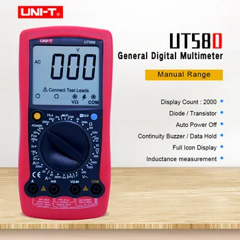 UNITATEA UT58D Multimetru Digital DC AC voltmetru Ampermetru Capacitate de Rezistență Inductanță Tester Diode și continuitate buzzer