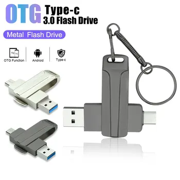 USB3.0 2in1 de Tip C USB OTG Flash Drive 128GB de Mare Viteză Extern, Stick de Memorie SmartPhone, Laptop, PC Metal USB Pen Drive 64GB
