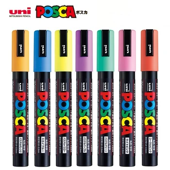 Uni Posca Marker,Vopsea Acrilică Vopsea pe bază de Acril Pen Marcadores PC-1M 3M 5M Plin de Culoare Rechizite Papetarie Pictura Graffiti