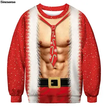 Unisex e Urât Pulover de Crăciun 3D Print Digital Petrecere de Vacanță Crewneck Tricou Pulover Bărbați Femei Lipicios Crăciun Pulovere Topuri