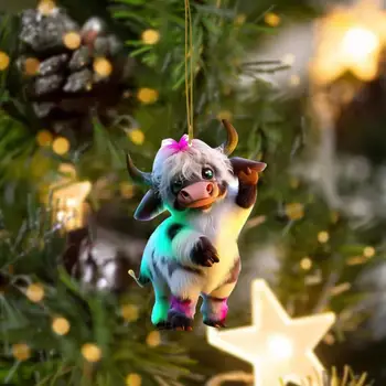 Vaca Pandantiv pentru Pomul de Crăciun Fermecător Vaca-tematice Decoratiuni de Craciun Durabil Acrilic pentru Copaci pentru Petreceri de Halloween