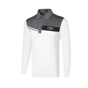 Vara Poliester Toamna Golf Maneca Lunga T-shirt Îmbrăcăminte pentru Bărbați Uscare Rapidă Tricouri Sport Uzură Golf pentru Barbati Brand de Lux