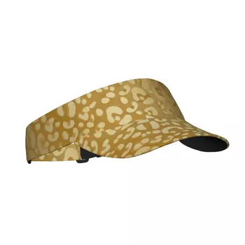 Vara Pălărie De Soare Barbati Femei Reglabil Parasolar Top Gol De Aur Fundal Leopard Sport Golf Tenis De Funcționare De Protecție Solară Capac