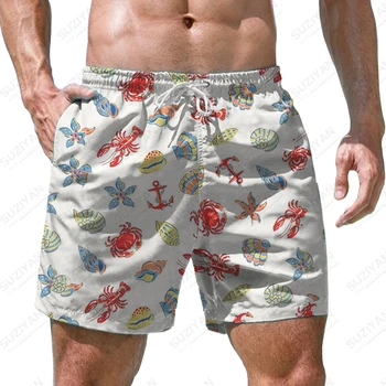 Vara noi pantaloni scurți pentru bărbați, viața marină de imprimare 3D pentru bărbați pantaloni scurți casual vacanță în stil bărbați pantaloni scurți de moda pantaloni scurți pentru bărbați