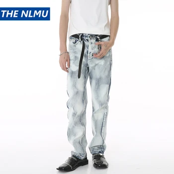 Vintage Denim Pantaloni 2023 Bărbați Cravată-Vopsite Direct Blugi Albastru Harajuku Bumbac Joggeri Jean Pantaloni Hip Hop Y2K Retro Pant