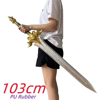 WW 1:1 Mare Cosplay Sabia de Aur Regele Leu Sabia Cap de Leu Sabia Joc de Rol Joc de Halloween Modelul de Siguranță PU Cadou Armă 104cm