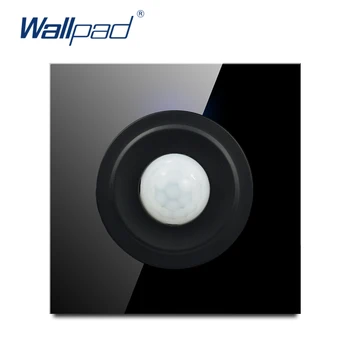 Wallpad New Sosire Senzor de Mișcare Switch Întrerupător de Lumină de Cristal Negru Panou de Sticlă 220V 100W