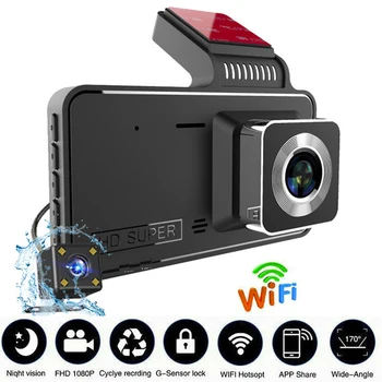 WiFi DVR Auto HD 1080P Disk Recorder Video Retrovizoare Dash Cam din Față și din Spate Vedere aparat de Fotografiat Cutia Neagra Auto Dashcam Viziune de Noapte