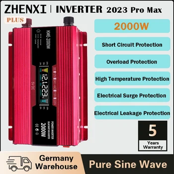 ZHENXI 1200W Pure Sine Wave Inverter DC 12/24/48V AC 220V Transformator Converti Convertor Adaptor Taxa Auto LED Display