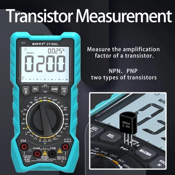 ZOYI ZT-980L multimetru digital 6000 conta Tranzistor Test de Frecventa Diodă Triodă Temperatura inductanță testul curent