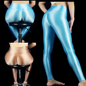 sexy ulei lucios Colanti sport femei fitness push încordat montaj chilot neted Lucios pantaloni de yoga