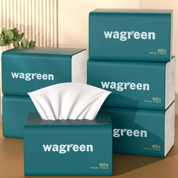wagreen ™ tesutul Facial 60 de saci mari și 400 de coli de hârtie pentru uz casnic, la prețuri accesibile, tesuturile faciale