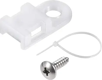 yoeruyo 19mm x 9 mm x 4.6 mm Cablul de Nylon Fixați Clema cu Șuruburi și Cravate Albe 50 Set